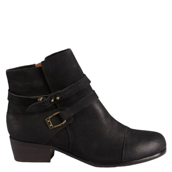 Joie Gypsy Ankle Boot in Black Suede Leather Bootie Low Heel Size 36 US 6 - Picture 1 of 11
